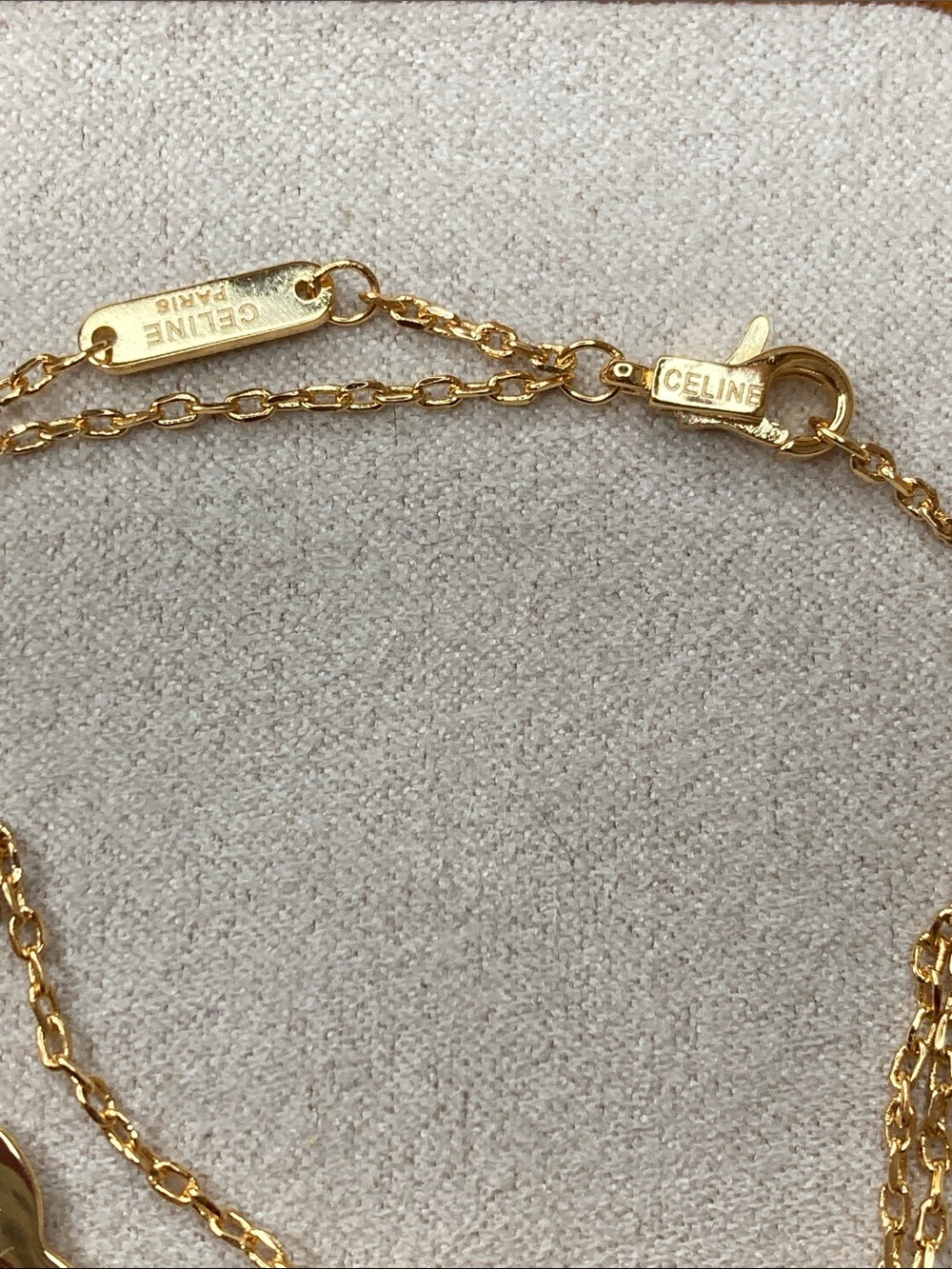 Celine Gold Double-Chain Bracelet with Heart Cutout Charm - Picture 3 of 6